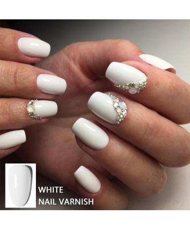 White Nail Polish - Nail Gel Polish - Quick Dry Nail Varnish - Long Lasting Chip Resistant Soak Off UV LED Nail Lamp Gel Polish Nail Art Manicure DIY Home - Buy Online on SooperMarket.com