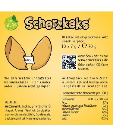 Scherzkeks Kids Fortune Cookies - 10 Fun Joke Cookies for Birthdays & Celebrations - Buy Online on SooperMarket.com