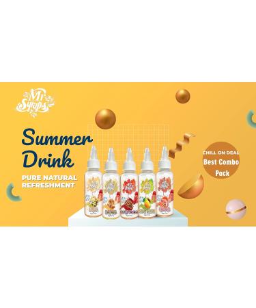 Mr Syrups Caramel Vanilla Cherry Bakewell Pear Drops Rhubarb Combo Pack of 5 Flavoured Syrup - 60ml Bottle Flavoured Sugar Free syrup for Coffee Cocktails Mocktails Iced Tea Milkshakes & Baking - Buy Online on SooperMarket.com