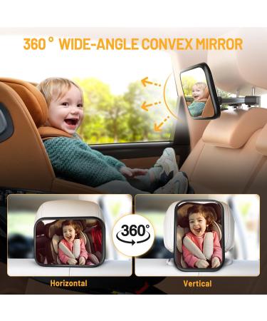 ENONEO Baby Car Mirror | 100% Shatterproof Rear Facing Safety Mirror | Crystal Clear View | Essential for Newborns - Buy Online on SooperMarket.com