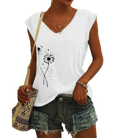 Short Sleeve T Shirts Clothing Woman T-Shirt Casual Black Clothing Top Women's Floral Pattern for Women Crop Tops Shirt Shirts Top Women's Summer Tank Top 3 White XXL - Buy Online on SooperMarket.com