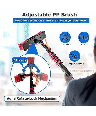 Window Cleaning Pole Extendable Cleaning Equipment Water Fed Pole Kit for Roof Photovoltaic Panel Telescopic Cleaning Brush 55cm Brush Head 6M/21FT - Buy Online on SooperMarket.com