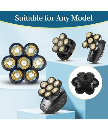 Vsmooth Electric Shaver Replacement Head | Waterproof Blades for Bald Men | Wet & Dry Floating Razor Blade - Gold-7g - Buy Online on SooperMarket.com