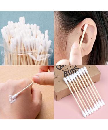 Buy 200 Bamboo Cotton Swabs - Eco-Friendly Biodegradable Double Round Tips for Babies | 100% Cotton Earsticks - Buy Online on SooperMarket.com