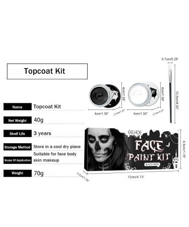 Professional Halloween Cosplay Makeup - Black & White Face Body Paint Set with Brushes | Large Capacity Palette for Full Coverage - Buy Online on SooperMarket.com