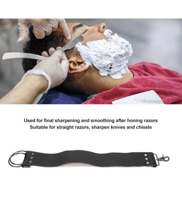 Premium Razor Leather String Strap - Elegant Black with Brass Anchor Hooks for Knife Sharpening - Buy Online on SooperMarket.com