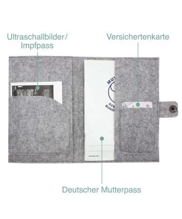Cozy Racoon Mother Pass Cover - Handcrafted Felt Rainbow Blue | Made in Germany | Ideal Gift for Expecting Moms with Pockets for Insurance Card & Ultrasound Images - Buy Online on SooperMarket.com