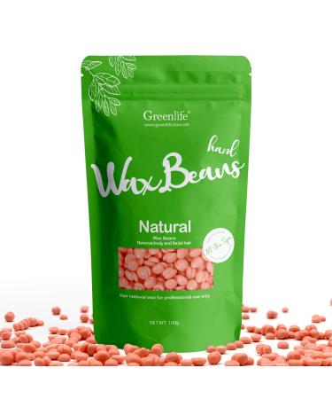 GreenLife 100g/0.22lb Hard Wax Beads Hard Wax Beans Hair Removal Painless Waxing Bean Home wax Kit for Facial Legs Arms Body Bikini Brazilian Pearl Depilatory Hot Waxs for Women and Men (100g Bagged Rose)