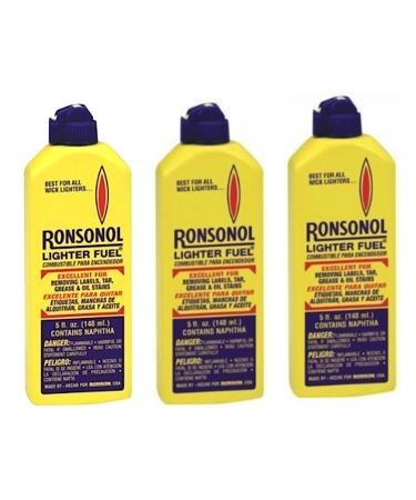 LOT of 3 Full Bottle RONSONOL 5 oz Best Lighter Fluid