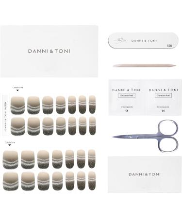 DANNI & TONI 28 Stickers Semi Cured Nail Wraps Soft Self-Adhesive Gel Nail Stickers Salon-Quality Gel Nail Polish Strips Manicure Stickers Set(Midnight Mirage) Gradient French Tip Cat's Eye - Buy Online on SooperMarket.com