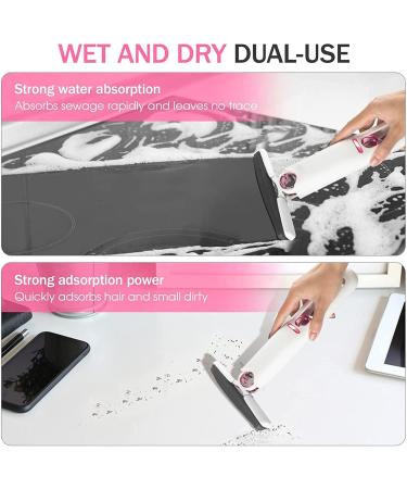 Mini Mop | Mini Portable Short Mop Self-Squeeze Glass Wiper | Hand Wash-Free Strong Absorbent Lazy Cleaning System for Desktops Windowpanes Tablewares White Suit*2 - Buy Online on SooperMarket.com