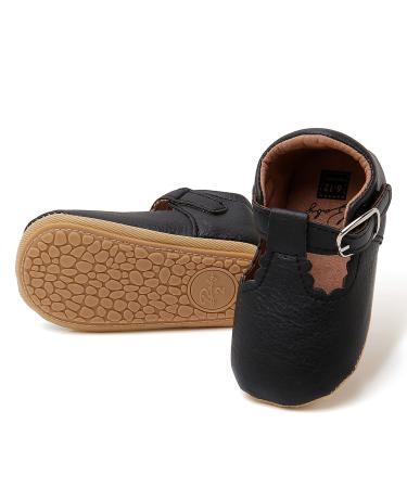 RVROVIC Baby Girl Moccasins Princess Mary Jane Flat Dresses Shoes Premium Lightweight Soft Sole Crib Shoes Toddler Shoes 0-6 Months A1 Black