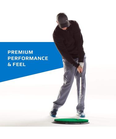 Fiberbuilt Flight Deck Oval Golf Hitting Mat | Real Grass-Like Performance | Adjustable Height Tee | Black/Green | 21.25 x 13.5 x 1.75 | Indoor/Outdoor - Buy Online on SooperMarket.com