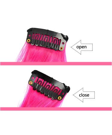 12 Pcs Colored Hair Extensions Clips - Curly Wavy Synthetic Hairpieces for Women, Kids, Girls - Multi-color Party Highlights - Colorful Set - Buy Online on SooperMarket.com