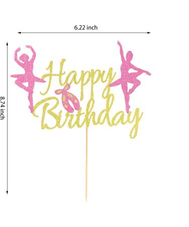 Arthsdite 1Pc Ballet Happy Birthday Cake Topper Ballerina Girl Dancing Cake Supplies Ballerina Girl's Birthday Party Decorations Ballet Dancer Cake Topper M - Buy Online on SooperMarket.com