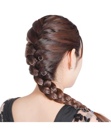 180 Pieces Nydotd Hair Rings for Women - Silver Hair Hoops for Braid Rings & Dreadlocks - DIY Fashion Accessories - Buy Online on SooperMarket.com