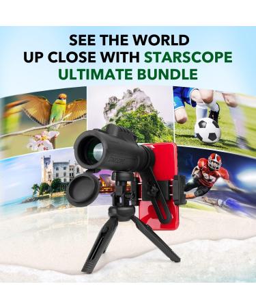 STARSCOPE Monocular Telescope G3 Smartphone PRO Bundle - 10x42 Monocular Telescope for Smartphone Kit | BAK4 Prism HD Mini Monocular Telescope with Tripod  Phone Scope Mount  and Accessories Pro smartphone Bundle - Buy Online on SooperMarket.com