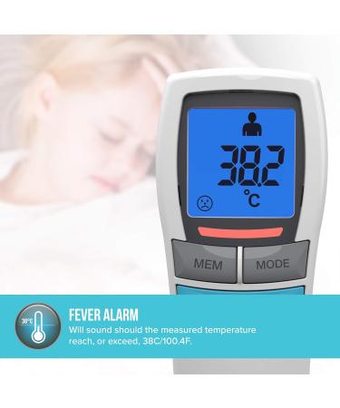 HoMedics No Touch Infrared Thermometer - Non-Contact Forehead Temperature Reader | Instant Measurement, LCD Display, Fever Alarm | Night Mode, Auto-Off | 2yr Guarantee - TE-200 - Buy Online on SooperMarket.com