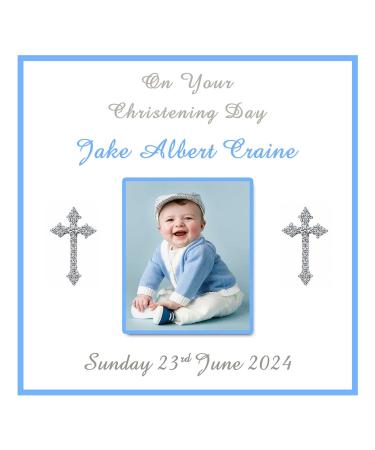 Christening Edible Icing Cake Topper Personalised Square