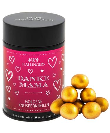 Hallingers Thanks Mama - Mother's Day gift Golden Knusperkugeln drages with Marc de Champagne for Mama Mother Grandma (can) - Mother's Day gift & gift ideas for Father's Day |Thank you anniversary recovery thanks mom 150g crisp balls
