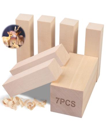 7Pcs Basswood Carving Blocks  Whittling Blocks Basswood for Craft  Basswood Carving Wood for Beginner to Expert