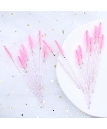 300pcs Disposable Mascara Wands SenRocc Eyelash Brush Spoolies - Crystal Pink Beauty Kit for Extensions & Makeup - Buy Online on SooperMarket.com