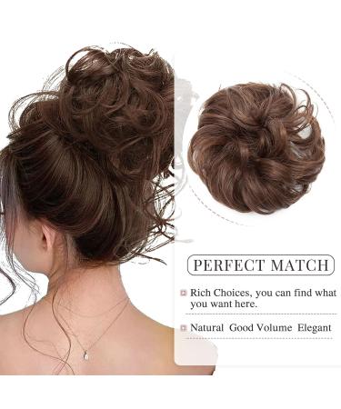 Voluminous Dark Brown & Light Auburn Hair Extensions - Versatile Hair Ties & Updos | 40g Ponytail & Dutt - Buy Online on SooperMarket.com