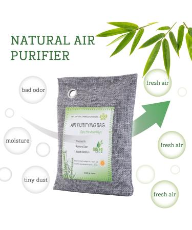 8-Pack Activated Bamboo Charcoal Bags for Natural Air Purification - Home, Car, Closet, Bathroom - Moisture Absorber & Odor Eliminator (200g) - Buy Online on SooperMarket.com