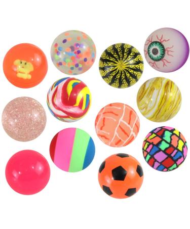 Flummis colorful mixed 12 pieces with approx. 40 mm diameter Springball Dopsball