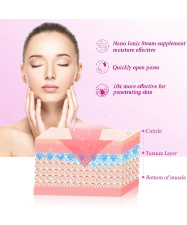 Facial Steamer SPA Sauna Face Humidifier Wolady Home Sauna Steamer Nano Ionic Warm Mist Humidifier Steamer with Stainless Steel Skin Kit for Pores Cleanse Clear Blackheads Acne Skin Cares (Middle) Pink - Buy Online on SooperMarket.com