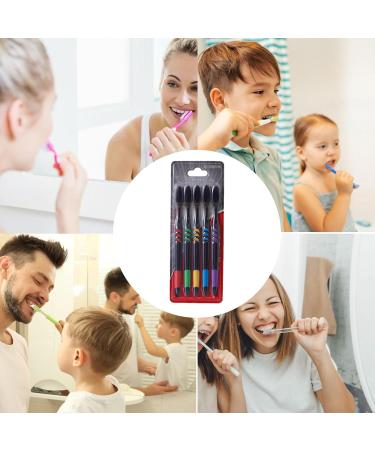 Calakono Soft Bamboo Toothbrush Set for Adults | 5 Black Charcoal Toothbrushes in Various Colors | Eco-Friendly Oral Care - Buy Online on SooperMarket.com