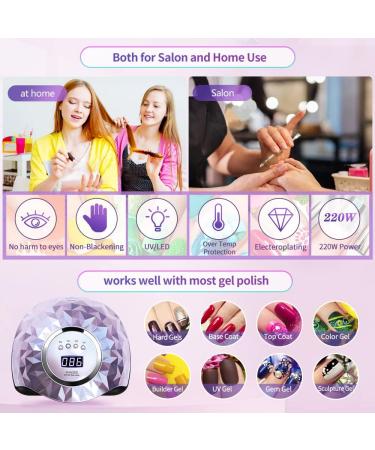 iBigLY 248W UV LED Nail Lamp - Faster Curing Nail Dryer for Gel Polish - 60 Lamp Beads, 4 Timers, Auto Sensor - Home Salon Nail Art Light - Purple - Buy Online on SooperMarket.com