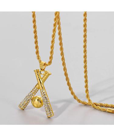 Baseball Necklace | Stainless Steel Pendant | Sports Jewelry for Men and Women - Buy Online on SooperMarket.com