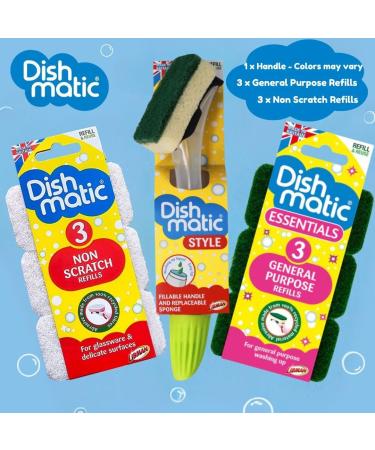 Second One - Washing Up Sponges with Large Soap Dispensing Magic Handle for Super Scrubbing Non Scratch Kitchen Cleaner Flash Eraser Scourer Bathroom Scrub Sponge Scraper Dish Cleaning Refill Products - Buy Online on SooperMarket.com