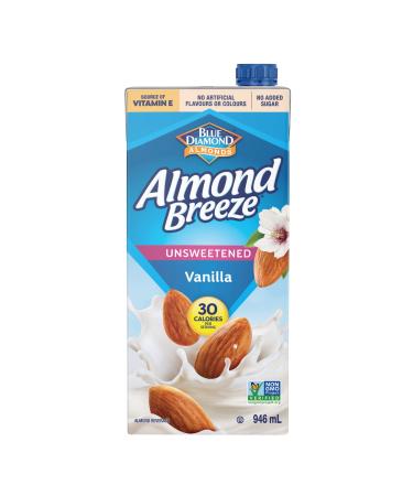 Blue Diamond Unsweetened Vanilla Almond Breeze Vanilla Unsweetened 946 ml (Pack of 1)