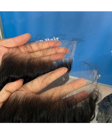 BEEOS 5x5 SKINLIKE Real HD Lace Closure Only  Single Knot with Pre-plucked Hairline 0.10mm Ultra-thin Invisible Swiss HD Lace Straight 12A Virgin Human Hair Undetectable Melted Lace Natural Black 16 Inch 5x5 HD Lace Clos...