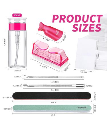 Fandamei Nail Polish Remover Tools Set - 500 Cotton Pads Pink Nail Clips Stainless Steel Shaver Nail Files & Brush - Perfect for Gel Nails - Buy Online on SooperMarket.com