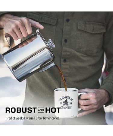 COLETTI Bozeman Camping Coffee Percolator - 9 Cup Campfire & Stovetop Percolator - Buy Online on SooperMarket.com