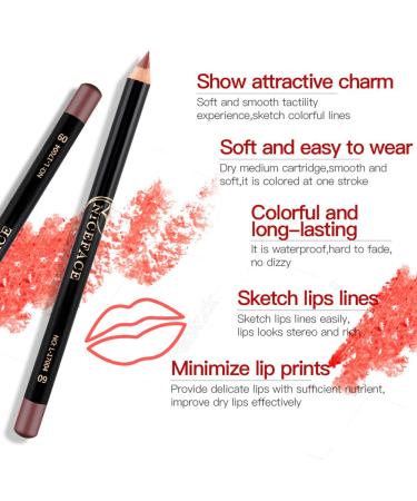 12 Color Set Ultra-Fine Waterproof Lip Liner - Durable & High-Pigment Lip Pencil for Perfect Lips - Buy Online on SooperMarket.com