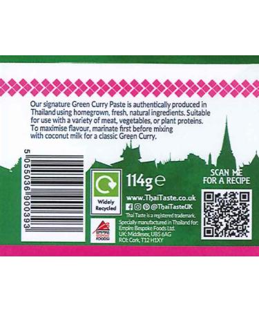 Thai Taste Keow Wan Green Curry Paste 114g - Authentic Green Curry Paste (Pack of 1) - Buy Online on SooperMarket.com