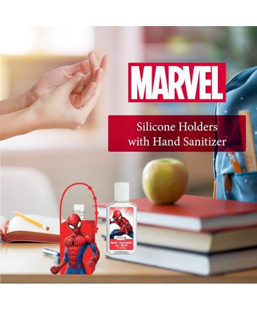 Marvel Spiderman Hand Sanitizer & Holder Combo Pack - 1oz Flip Cap Bottle | Evergreen Research - Buy Online on SooperMarket.com