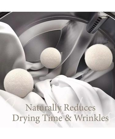 Glomora 6-Pack Wool Dryer Balls - Reusable Fabric Softener Made Of Natural Wool - Reduces Wrinkles and Drying Time - Ideal for Home Use - Buy Online on SooperMarket.com