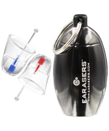 Earaser's US musicians hearing protection earplugs - reusable comfortable silicone earplugs with a black carrying bag for concert DJs drummer - 19dB noise reduction - large