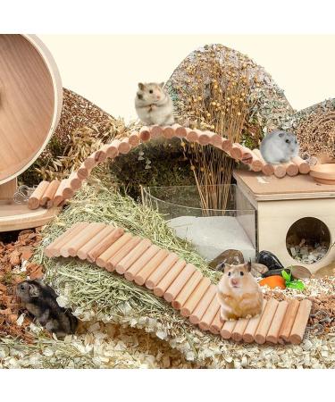 Rat Ladder Bridge Wooden Hamster Climbing Ladder and Swing Small Animal Bendable Fence Climbing Stair Toy Cage Accessories for Bird Parrot Hamsters Chipmunks - Buy Online on SooperMarket.com