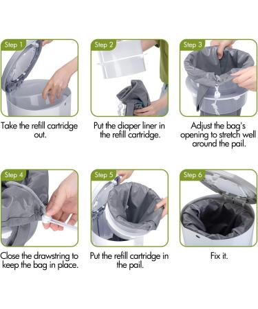 Teamoy 3pcs Nappy Bin Liner Set - Compatible with Dekor, Ubbi, and Tommee - Reusable Diaper Pail Wet Bag for Storage - Buy Online on SooperMarket.com