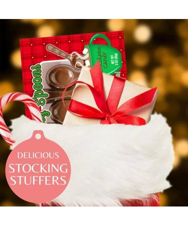 Peppermint Candy Cane Sip Straws with Belgian Milk Chocolate Stirring Spoon Hot Cocoa Bar Supplies Christmas Stocking Stuffer Treats for Adults and Kids Pack of 2 - Buy Online on SooperMarket.com
