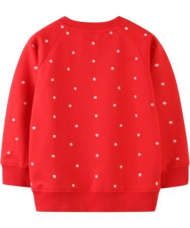 Girls Cotton Sweatshirt for Kids - Red, Long Sleeve Jumper, Age 4-5 Years - Buy Online on SooperMarket.com
