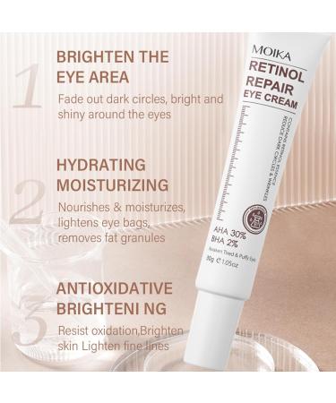 Retinol Eye Cream Anti Aging Eye Cream For Wrinkles AHA 30% Repair Eye Cream For Dark Circles And Puffy Eyes Under Eye Cream For Dark Circles Hydrated Smooth Firming Lift Skin - Buy Online on SooperMarket.com