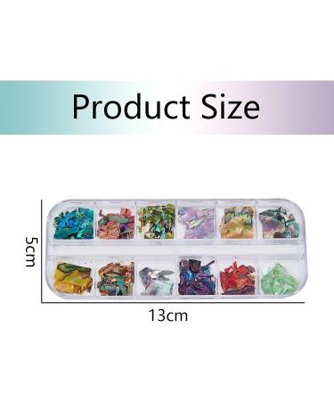 NICENEEDED 12 Colors Abalone Seashell Nail Art Flakes - Style 2 - Buy Online on SooperMarket.com