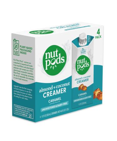 nutpods Caramel Coffee Creamer - Unsweetened Non Dairy Creamer Made from Almonds and Coconuts - Keto Creamer, Whole30, Gluten Free, Non-GMO, Vegan, Sugar Free, Kosher (4-Pack) 11.2 Fl Oz (Pack of 4)